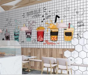 Vẽ tranh tường quán trà sữa tại khu du lịch Hồ Tràm, Vũng Tàu