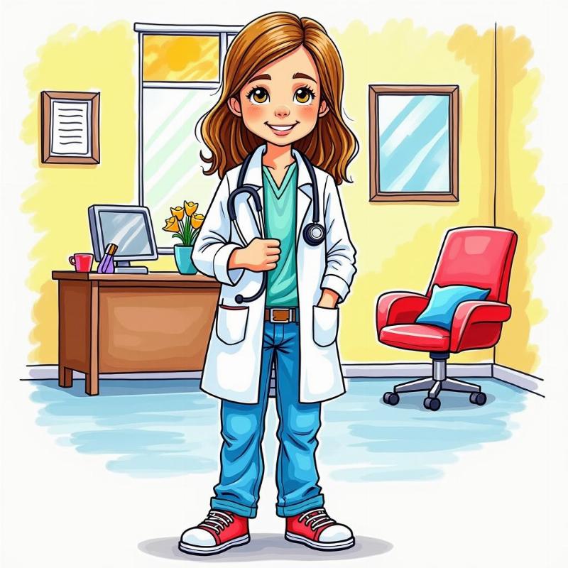 Vẽ tranh nghề nghiệp tương lai: Bức tranh màu hoàn chỉnh về ước mơ của trẻ.