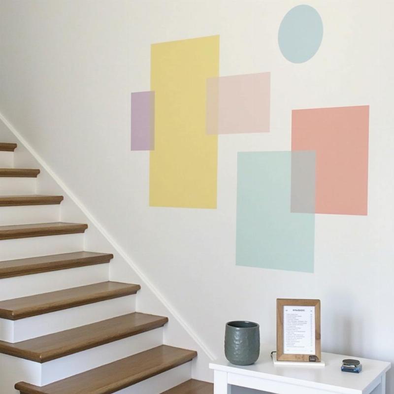 Bang gia ve tranh tuong cau thang theo m2 minh bach cua Lotus Art