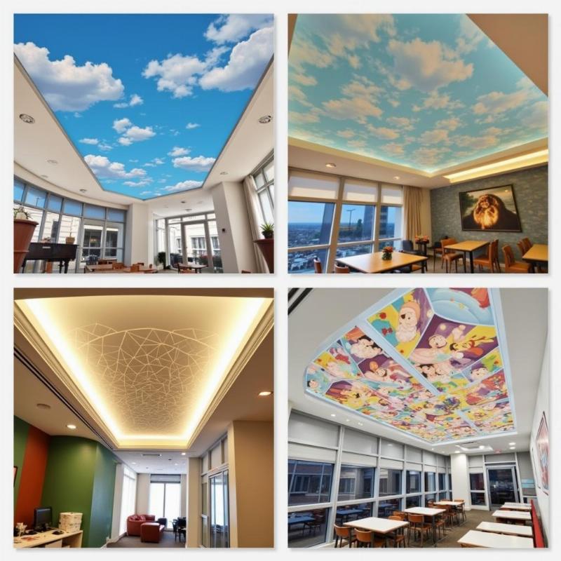 Tong hop cac chu de ve tranh tran nha nghe thuat pho bien va doc dao cho moi cong trinh dich vu