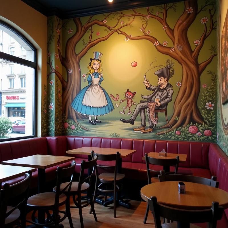 Dịch vụ vẽ tranh tường cổ tích theo yêu cầu cho quán cafe, tạo điểm nhấn độc đáo, thu hút gia đình và giới trẻ