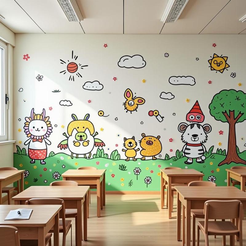 Dich vu ve tranh tuong dep, sinh dong cho truong hoc, khu vui choi tre em