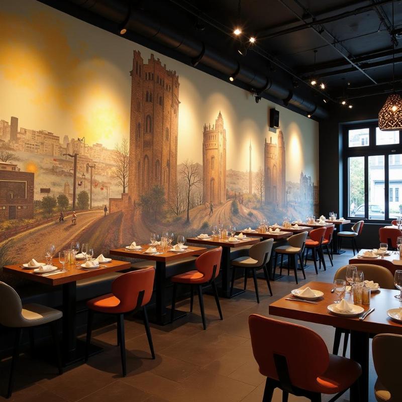 Dịch vụ vẽ tranh tường nhà hàng uy tín, chất lượng cao bởi Lotus Art