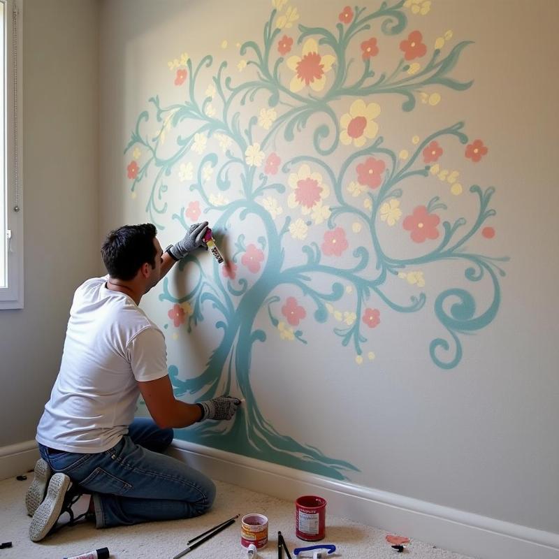 Dịch vụ vẽ tranh tường khổ lớn theo yêu cầu, thiết kế độc đáo, phù hợp với mọi phong cách nội thất và thương hiệu.
