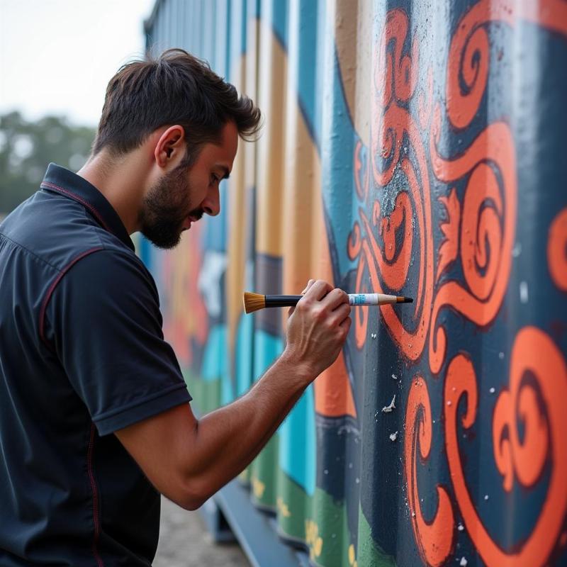 Hoa si ve tranh tuong container chuyen nghiep dam bao chat luong ben mau tren 5 nam