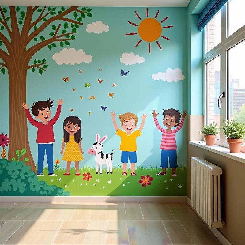 Mau tranh tuong truong hoc sang tao o Da Lat gop phan tao moi truong hoc tap vui ve, kich thich tu duy cho hoc sinh