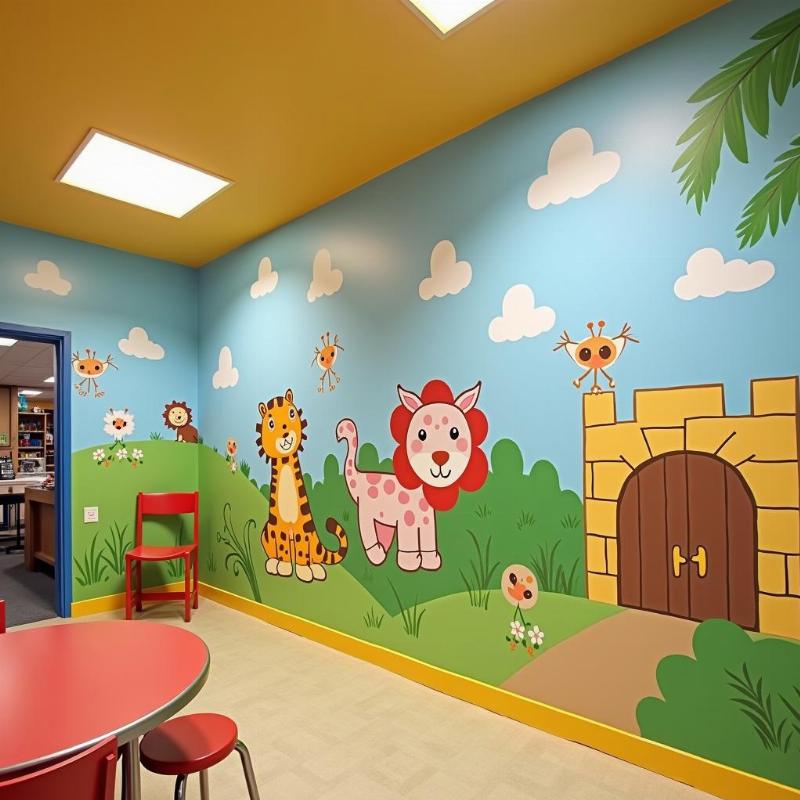 Mẫu vẽ tranh tường khu vui chơi đẹp: Giải pháp trang trí hiệu quả, giá hợp lý từ Lotus Art