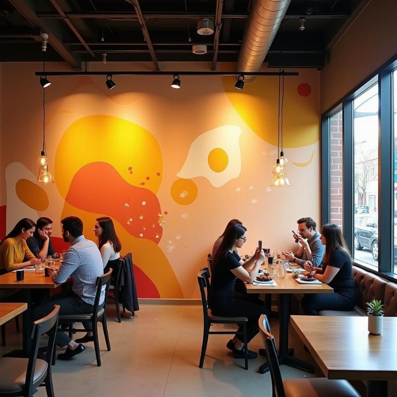 Vẽ tranh tường không gian sáng tạo cho nhà hàng quán cafe, thu hút khách hàng check-in.