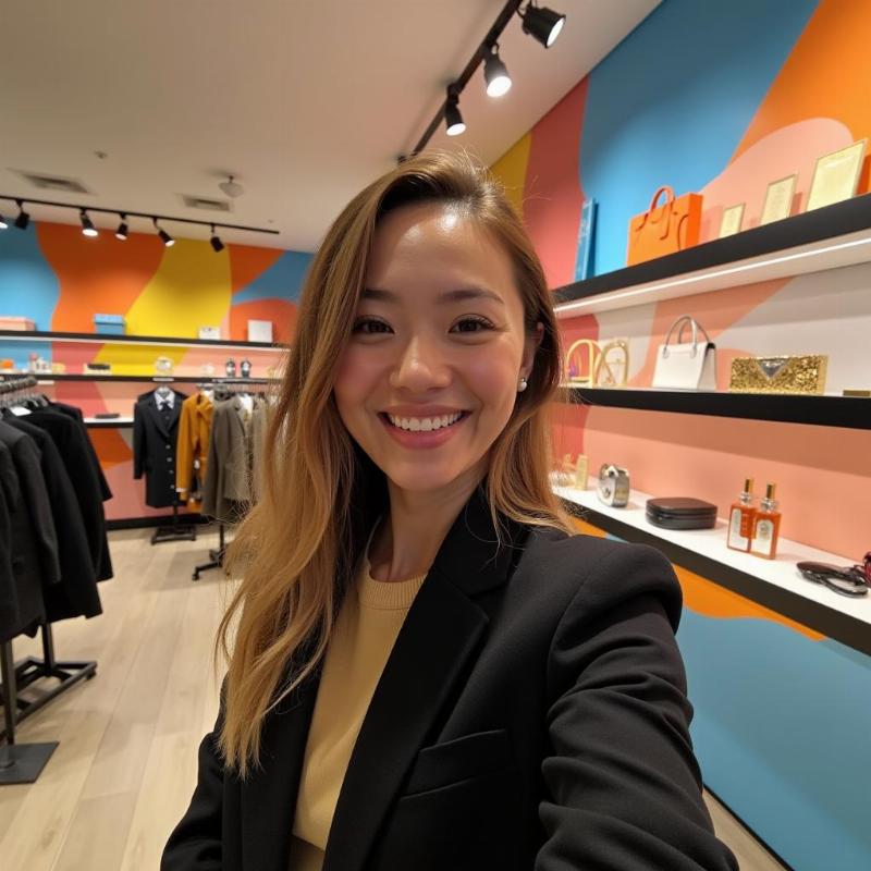 Mẫu tranh tường shop phụ kiện hiện đại thu hút khách hàng check-in và mua sắm tại không gian ấn tượng