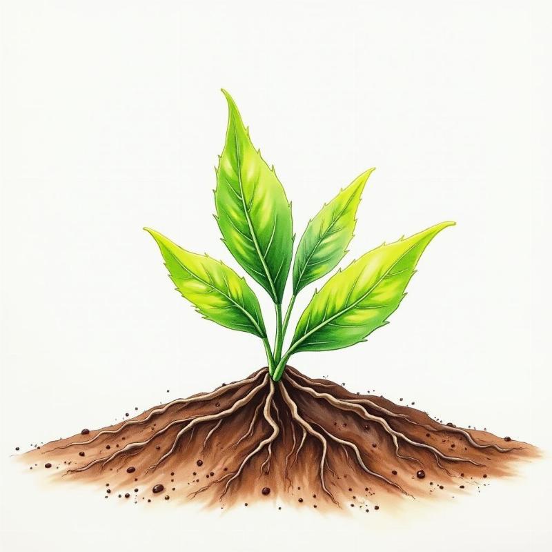 hoàn thiện bức tranh vẽ cây trồng đất, màu sắc tươi sáng, bố cục hài hòa