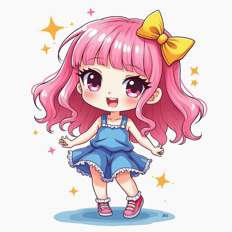 Tô màu cho bức tranh anime chibi cute thêm đẹp và sinh động