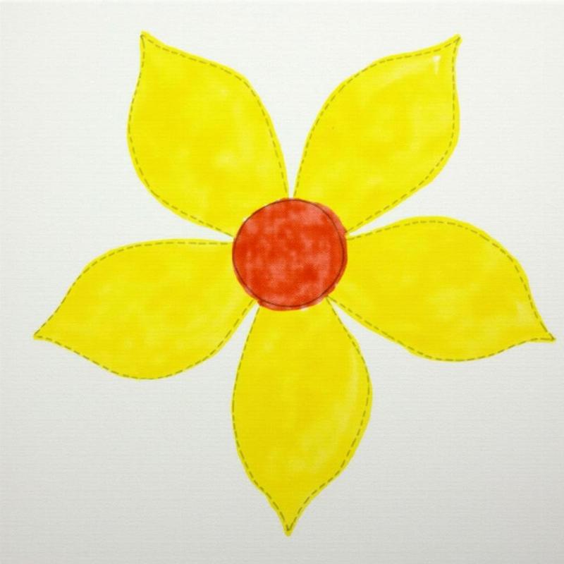 to mau vang tuoi cho canh hoa mat troi trong tranh ve