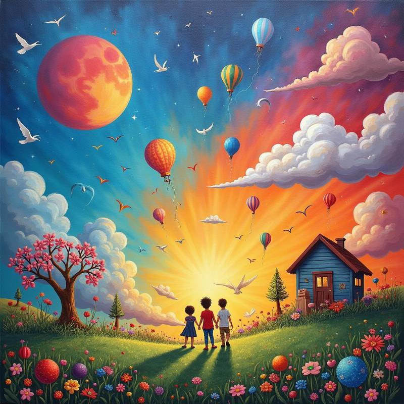 Tranh ước mơ với màu sắc tươi sáng rực rỡ