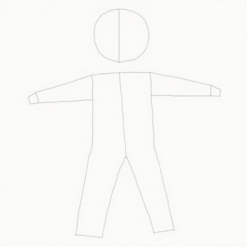 Ve dang nguoi don gian tay chan, hinh chu nhat dai cho tay va chan