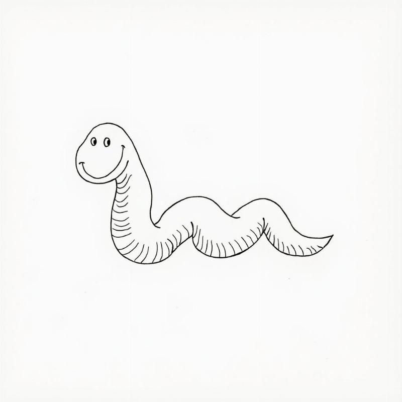 Phác thảo con sâu đơn giản, hình tròn nối tiếp