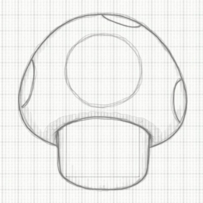 Phác Thảo Cây Nấm Mario Bằng Pixel Art Đơn Giản