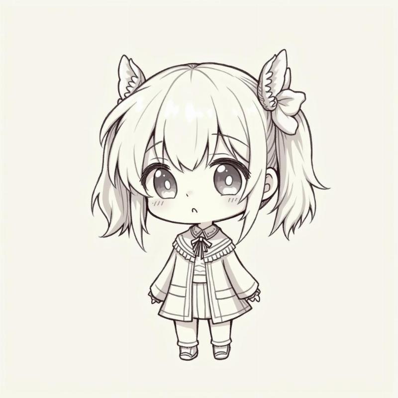 Vẽ tóc và trang phục đơn giản cho nhân vật anime chibi cute