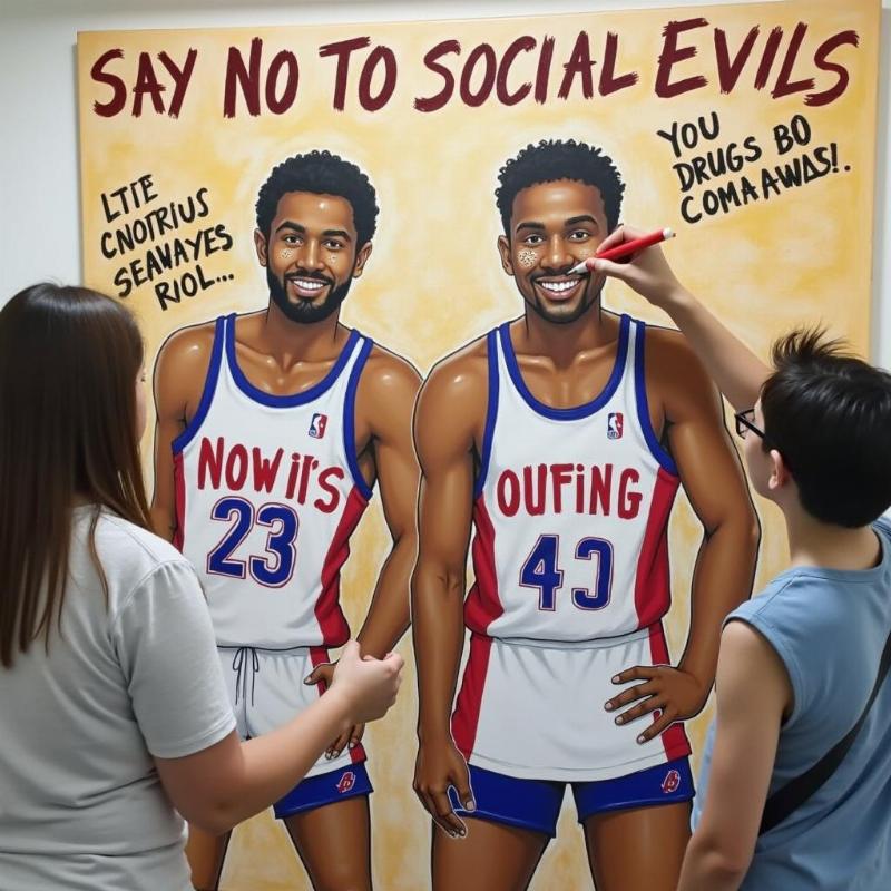 Hoàn thiện bức tranh "Nói không với tệ nạn xã hội" với các chi tiết và thông điệp ý nghĩa.
