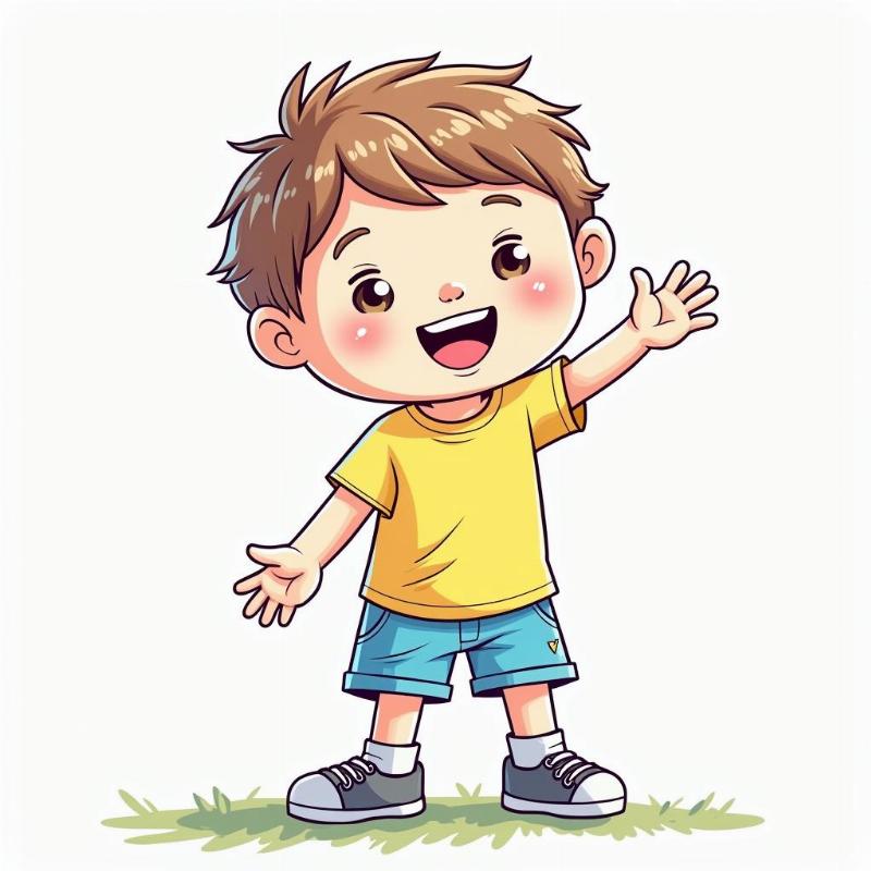 Hoàn thiện và tô màu tranh con người hoạt hình đơn giản cho bé