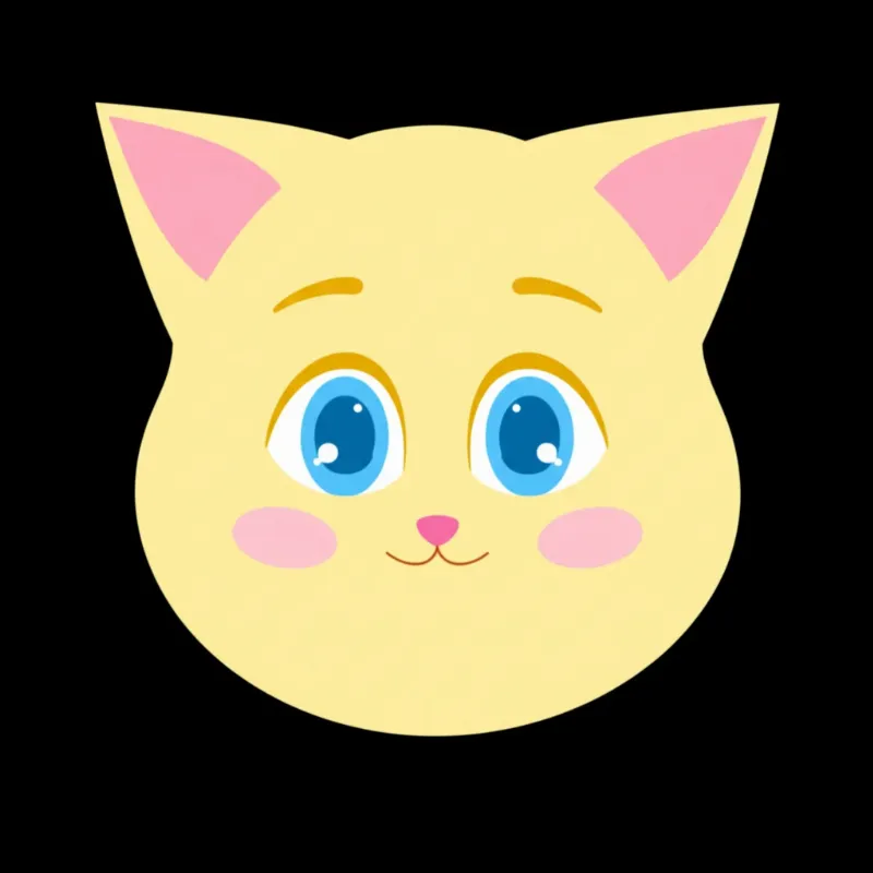 Mèo con hình cute đáng yêu đơn giản đã được phối màu sắc tươi sáng, nhẹ nhàng