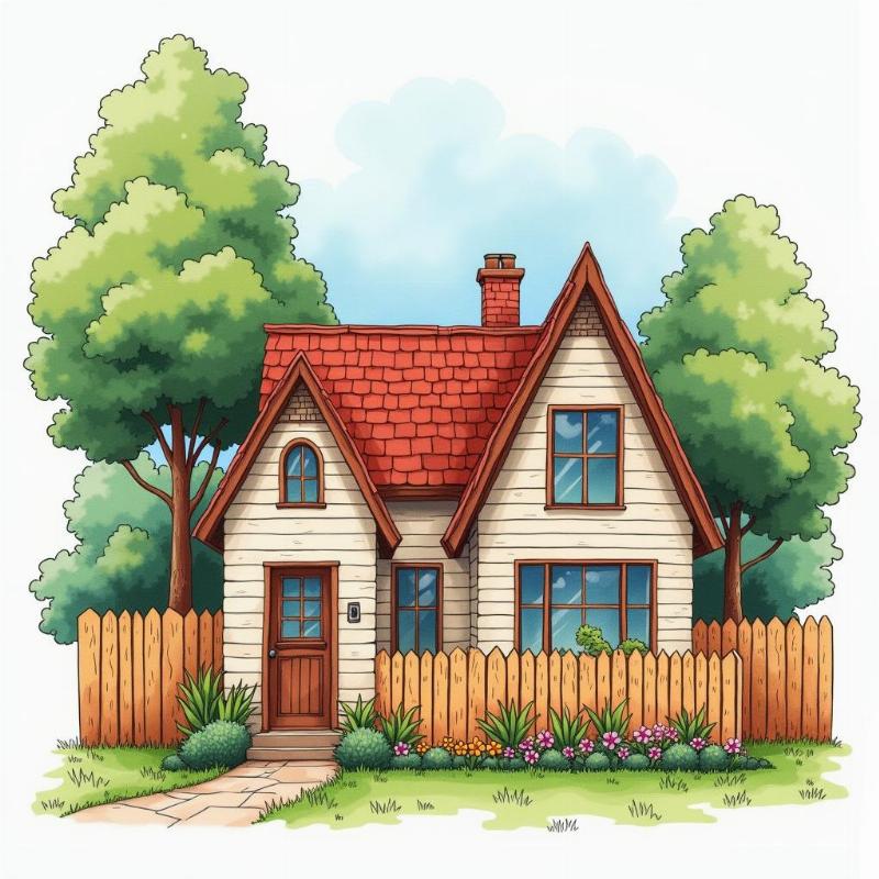 Tô màu sắc cho bản vẽ ngôi nhà ước mơ của bạn, sử dụng màu chì