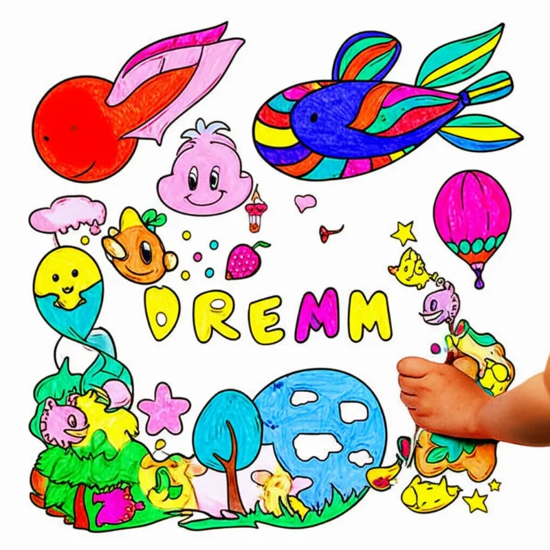 Một học sinh đang tô màu cho bức tranh ước mơ của em với bảng màu rực rỡ, tạo nên một tác phẩm đầy sức sống và hy vọng.